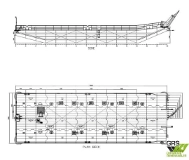 SHALLOW DRAFT WORKBARGE with OIL RECOVERY TANK CAP